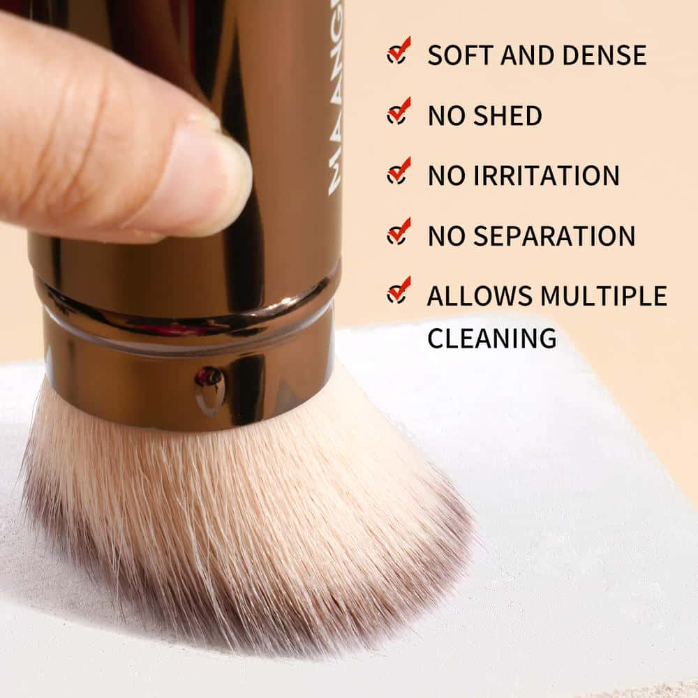 MAANGE 2pcs  Foundation Brushes Liquid  Brush  Loose Powder Custom logo OEM&ODM Rivate Label Professional Makeup Brush Set - 图片 5