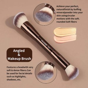 MAANGE Custom Logo OEM&ODM 2Pcs Double-headed Loose Powder Blush Foundation Professional Makeup Brush Set - 图片 6