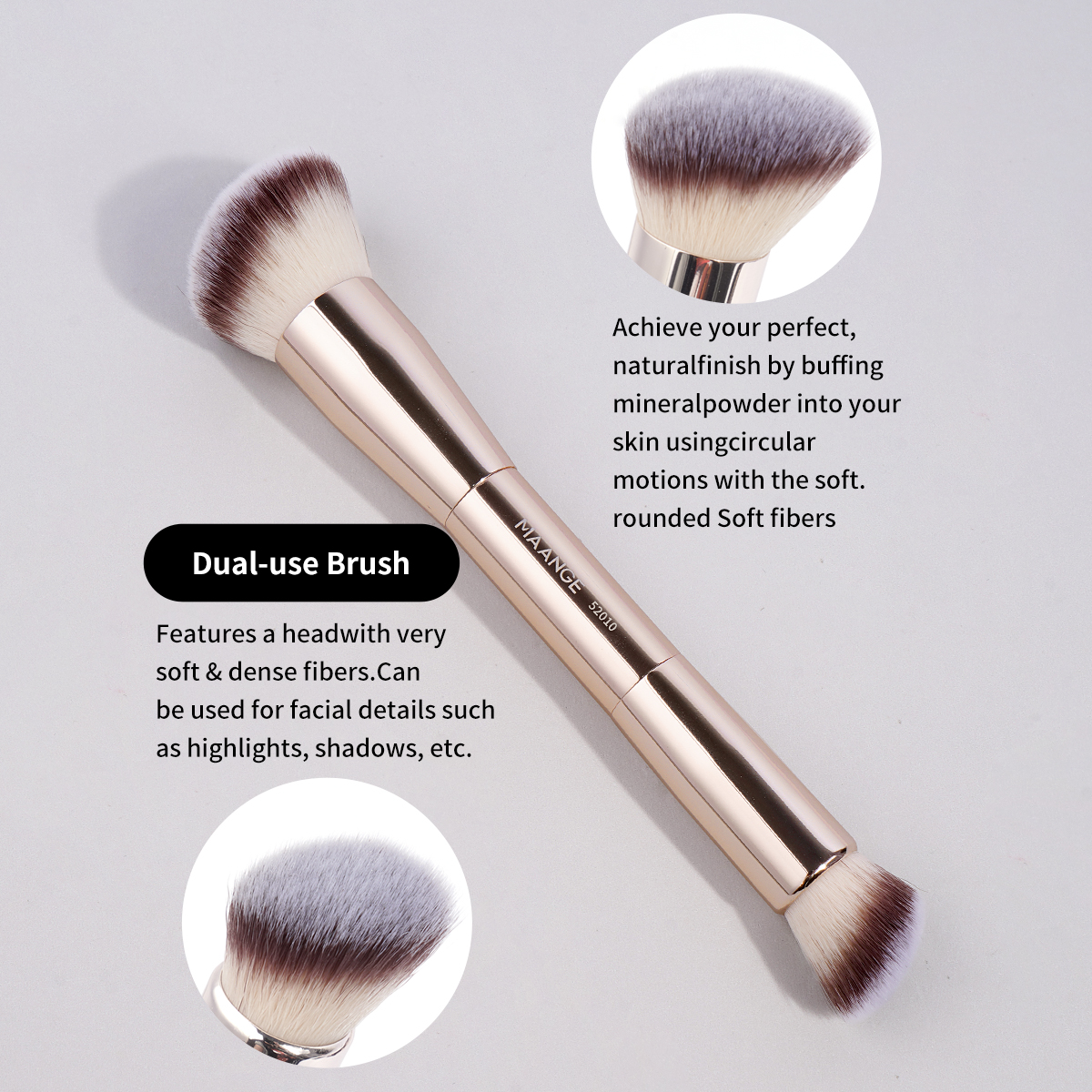 MAANGE Wholesale Hot Selling 2PCS Custom Logo Foundation Loose Powder Makeup Brushes  Professional Makeup Tools for Women - 图片 6