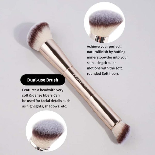 MAANGE Wholesale Hot Selling 2PCS Custom Logo Foundation Loose Powder Makeup Brushes  Professional Makeup Tools for Women