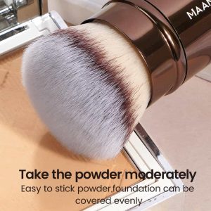 MAANGE 3pcs Makeup Foundation Blush Loose Powder Brush Angled Concealer Brush 4pcs Puff  Custom logo Facial Makeup Brush Set - 图片 4