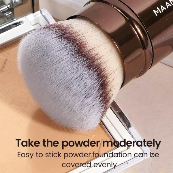 MAANGE 3pcs Makeup Foundation Blush Loose Powder Brush Angled Concealer Brush 4pcs Puff  Custom logo Facial Makeup Brush Set