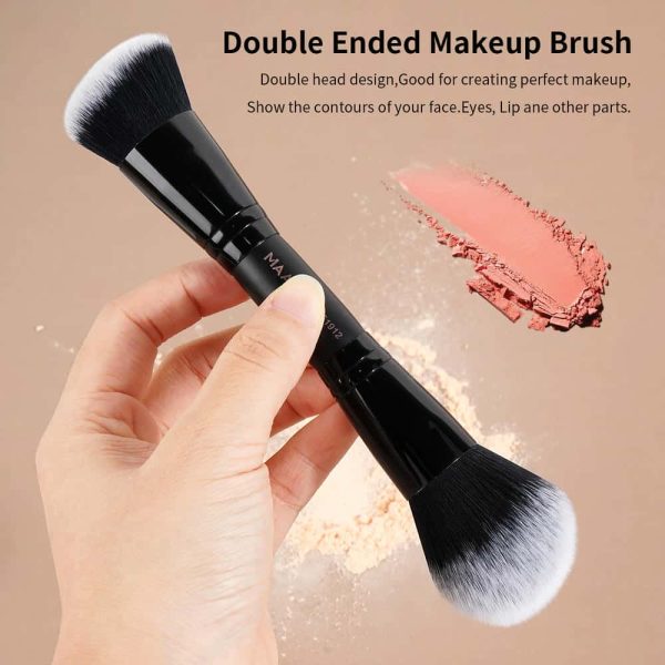 MAANGE Wholesale 2PCS Makeup Brush Custom Logo Foundation Loose Powder Blush Contouring  Professional Makeup Brush Set