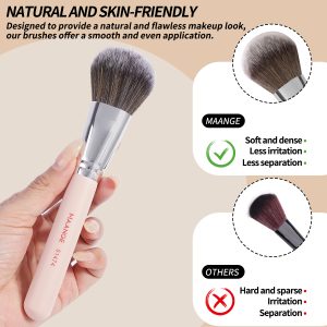 MAANGE Custom OEM&ODM  8PCS Facial  Brush Loose Powder Foundation Concealer Blush Private Label  Professional Makeup Brush Set - 图片 2