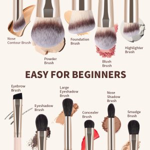 MAANGE Custom OEM&ODM 11pcs  Makeup Brush 4pcs Powder Puff Facial  Makeup Brushes  Private Label Professional Makeup Brush Kit - 图片 4