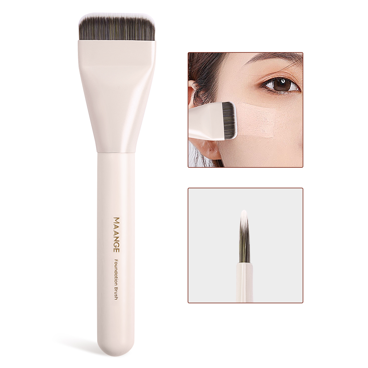 MAANGE Custom OEM&ODM  8PCS Facial  Brush Loose Powder Foundation Concealer Blush Private Label  Professional Makeup Brush Set - 图片 5