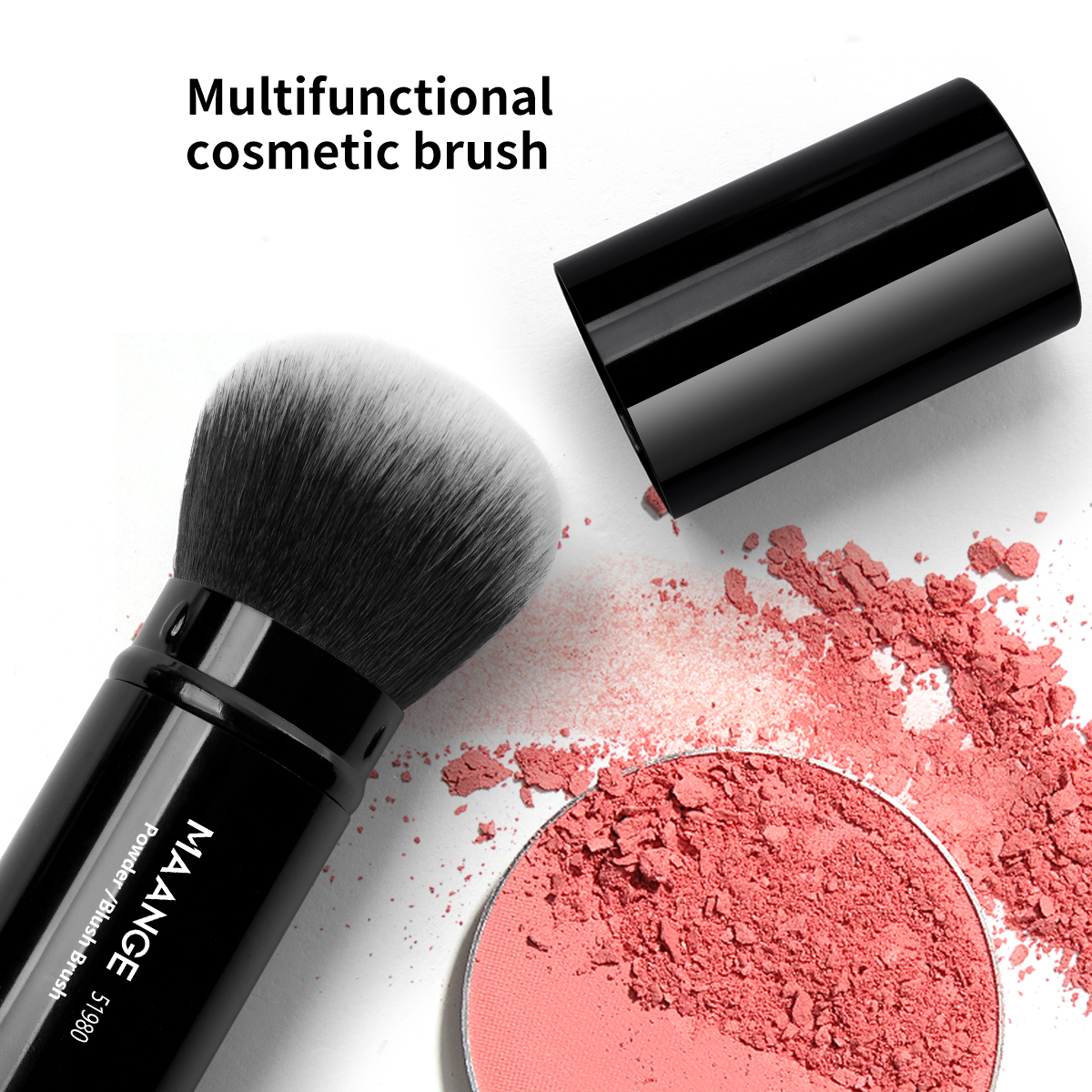 MAANGE Single Foundation Brush Single Pack Makeup Brush Round-head Telescopic Brush Foundation Loose Powder Makeup Brush - 图片 3