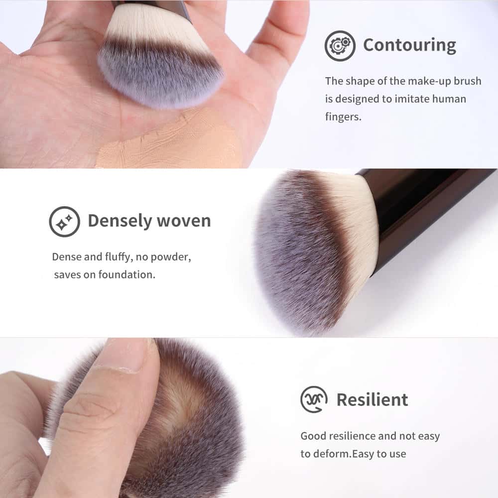 MAANGE Wholesale 10pcs Makeup Brush 2 Powder Puff High Quality Brown Private Label Travel  Professional  Makeup Brush Kit - 图片 7