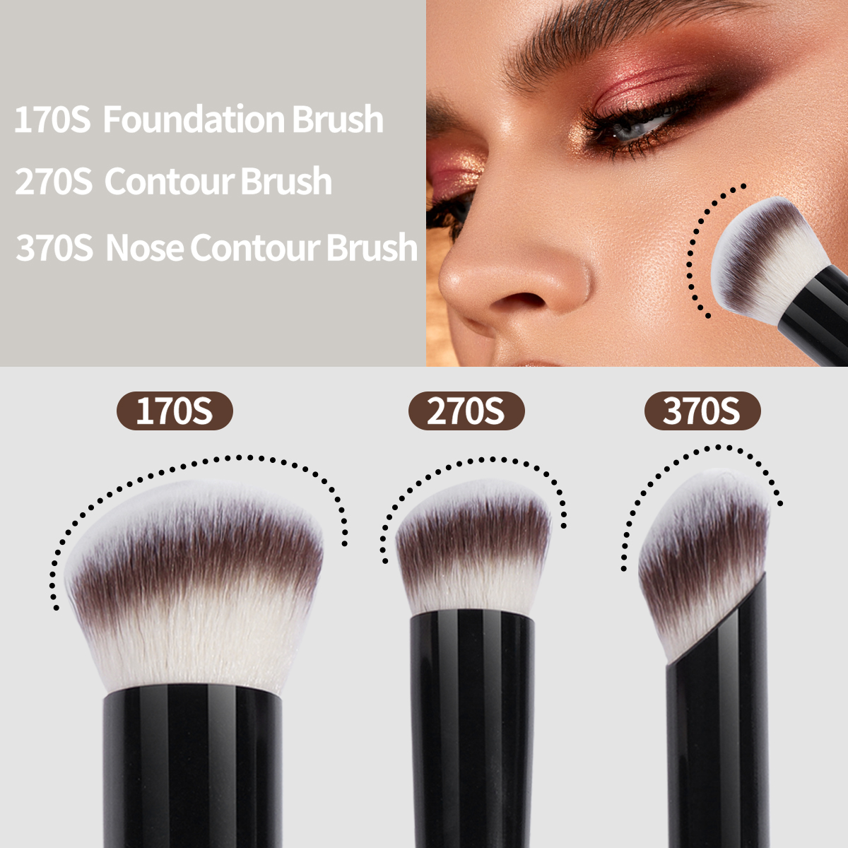 MAANGE Custom Logo OEM&ODM Luxury 7pcs  Makeup Brushes Set Foundation Eyeshadow Loose Powder Private Label  Makeup Brush Set - 图片 6