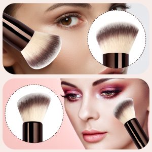 MAANGE Hot Selling 2PCS Custom Logo Foundation Loose Powder Contouring Makeup Brushes  Professional Makeup Brushes - 图片 5