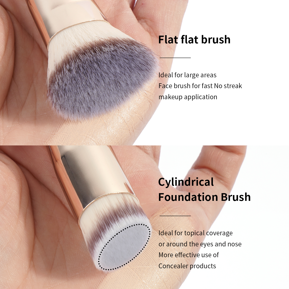 MAANGE Professional 5PCS  Double Ended Makeup Brushes Multi-Functional Angled Customizable&ODM Facial Makeup Brush Set - 图片 5