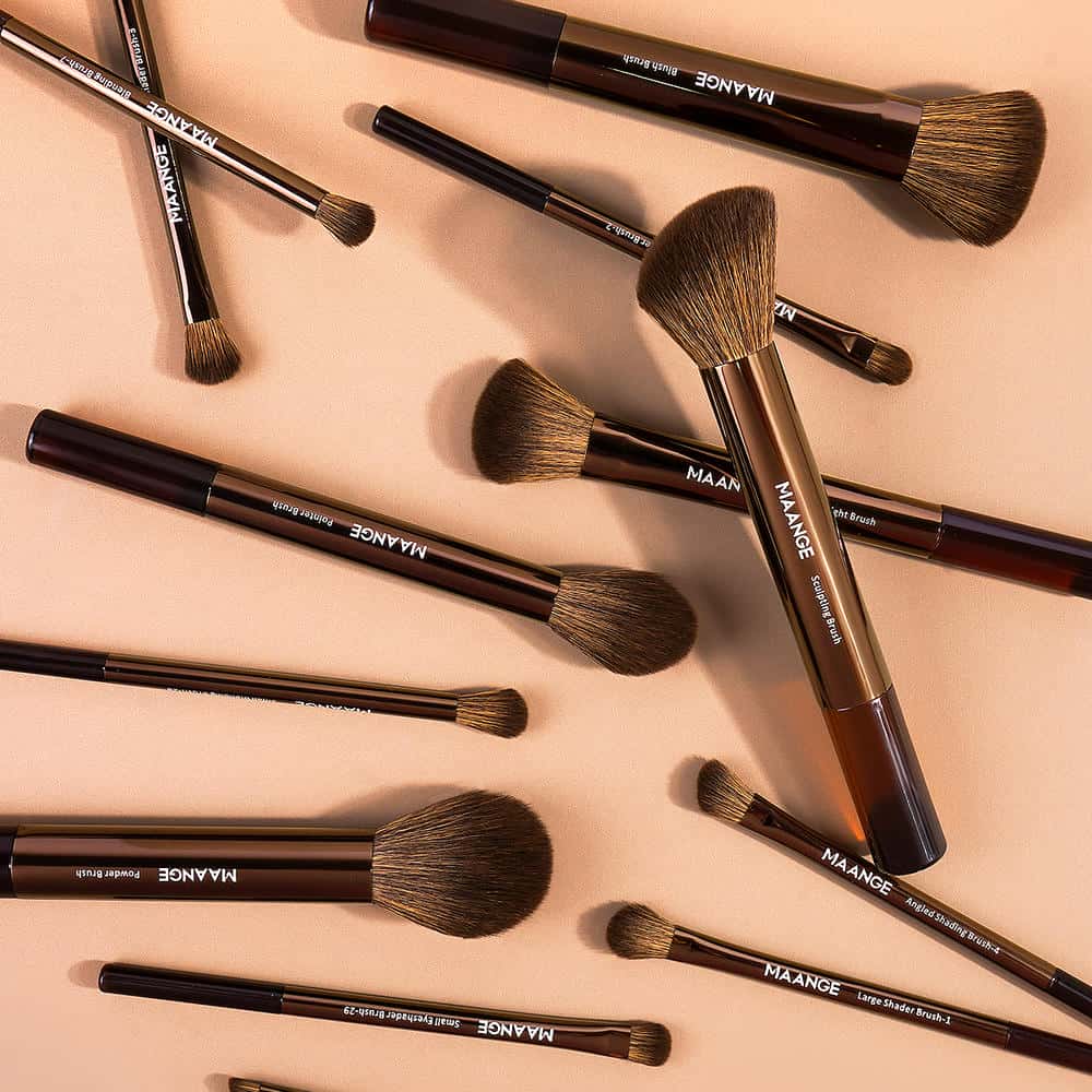 MAANGE Wholesale Custom OEM&ODM 13pcs Makeup Brush Set 2PCS Powder Puff Powder Brush Concealer Makeup Tool Makeup Brush Set - 图片 3