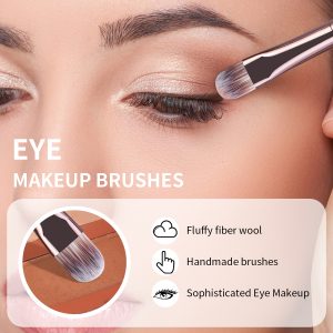 MAANGE Custom 5pcs Eye Makeup Brush  Eyebrow Pencil Brush Eyeshadow Brush Highlighter Makeup Box Cosmetic Brush Set - 图片 4