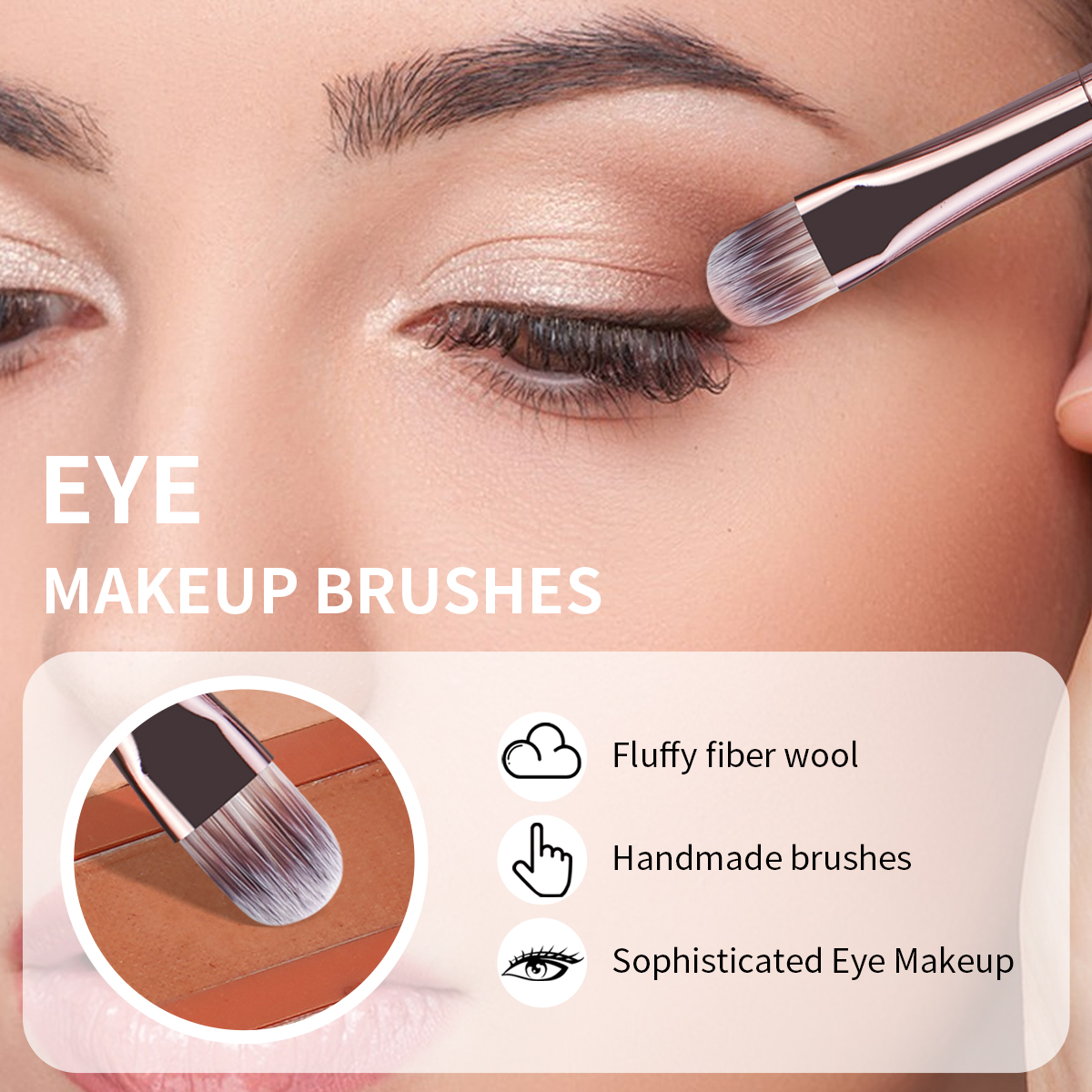 MAANGE Custom 5pcs Eye Makeup Brush  Eyebrow Pencil Brush Eyeshadow Brush Highlighter Makeup Box Cosmetic Brush Set - 图片 4