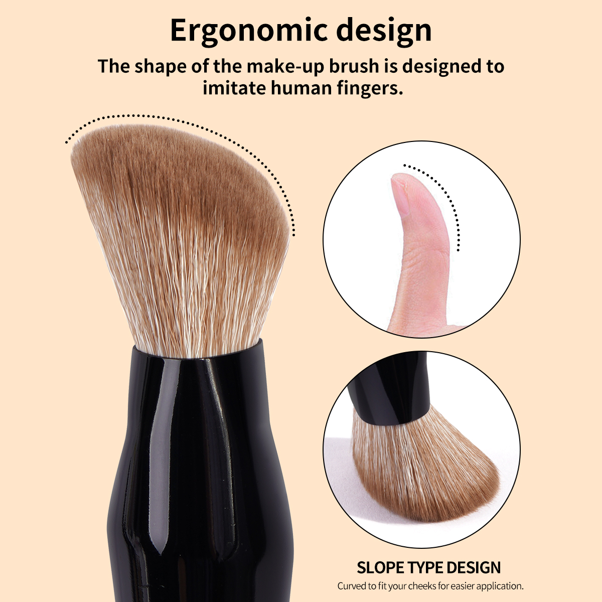 MAANGE Wholesale Private Label Professional Single Makeup Brush  Foundation Loose Powder Blush Professional Makeup Brush Set - 图片 2