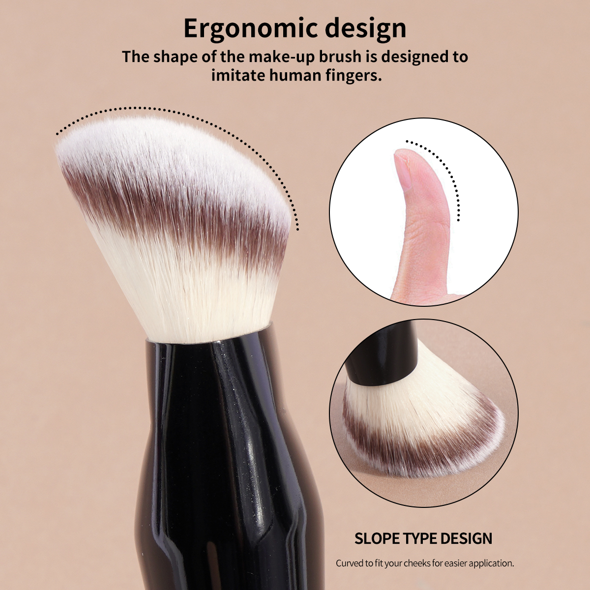 MAANGE Wholesale  Professional Single Makeup Brush  Foundation Loose Powder Blush Custom Professional Makeup Brush Set - 图片 2