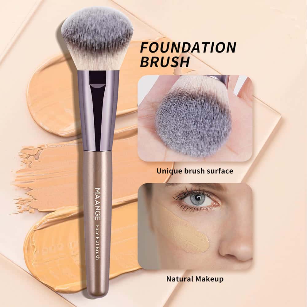 MAANGE Wholesale Private Label Professional Single Makeup Brush Foundation Loose Powder Blush Professional Gold Makeup Brush Set - 图片 5