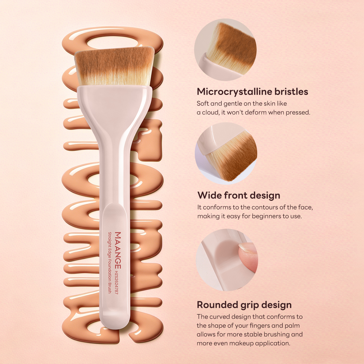 MAANGE Wholesale Professional Single Makeup Brush Set  Custom logo Foundation  Professional Makeup Brush Set - 图片 2