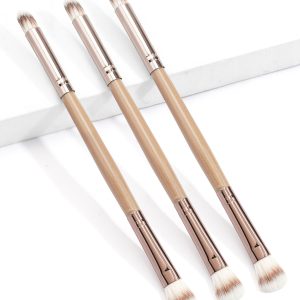 MAANGE Multi-Functional Vegan Synthetic Hair Makeup Brush Double-Ended Nose Contour  Single Blush Makeup Brush Set
