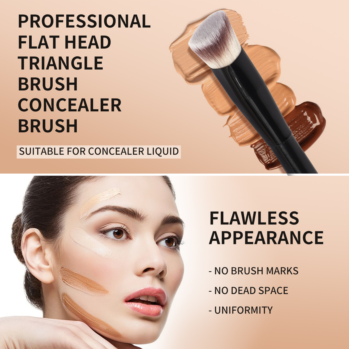 MAANGE Wholesale 6PCS Brush  Foundation Brushes Concealer Brushes Eyeshadow Customizable Facial Professional Makeup Brush Set - 图片 9
