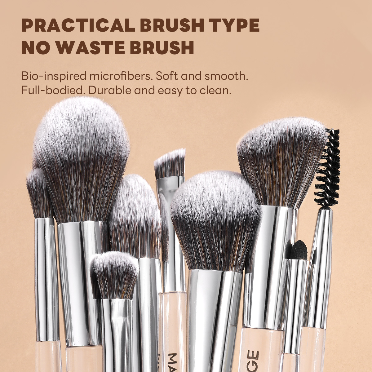 MAANGE Custom OEM&ODM 6PCS Double-ended Makeup Brushes Foundation  Concealer  Eye Shadow Brush Facial Makeup Brush Set - 图片 2