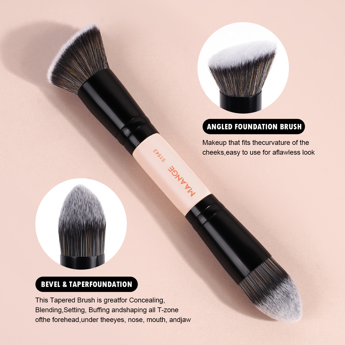 MAANGE Hot Selling 4PCS Makeup BrushSet Factory Custom Logo Eye Shadow Blush Foundation Makeup Brushes - 图片 4