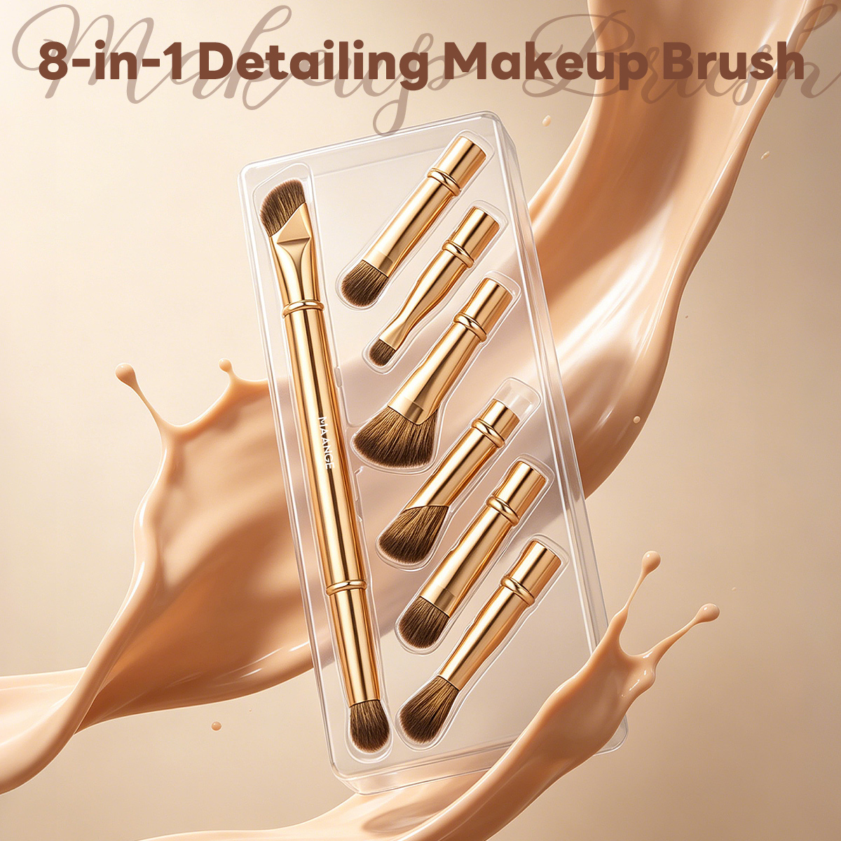 MAANGE New Arrival 8-in-1 Custom OEM&ODM 8-in-1 Single Makeup Brush High-quality Eyes Professional Facial Makeup Brush - 图片 2