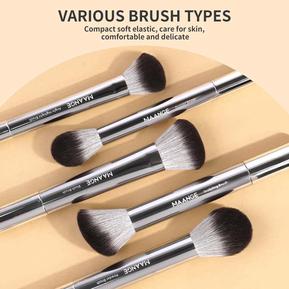 MAANGE Wholesale Natural 13pcs Makeup Brush Set Soft High Quality Hair Blush Powder Brush Concealer Makeup Tool Makeup Brush Set - 图片 5