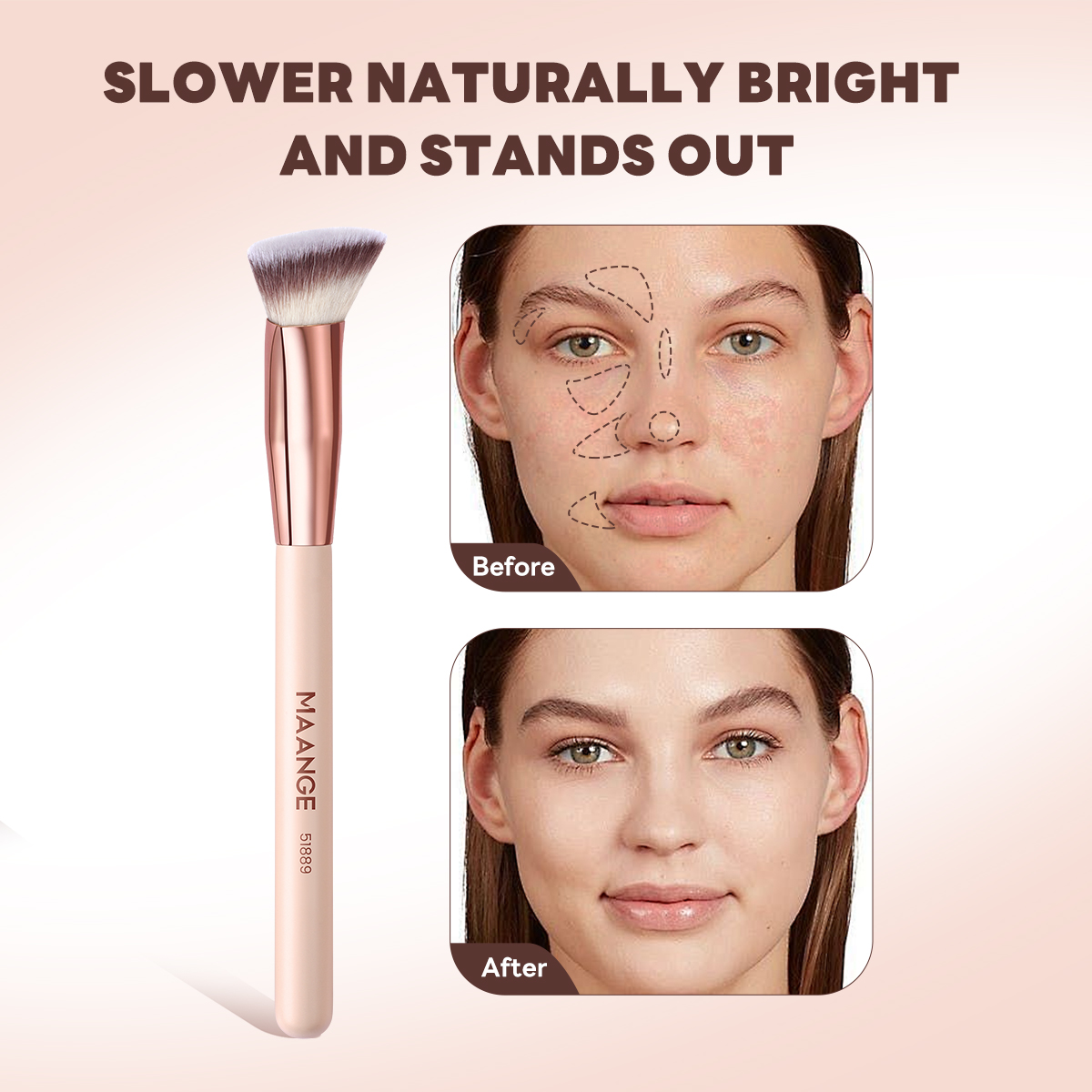 MAANGE 15PCS Cosmetics Brushes Foundation Eyeshadow Private Label & Customizable Makeup Tools Professional Makeup Brush Set - 图片 8