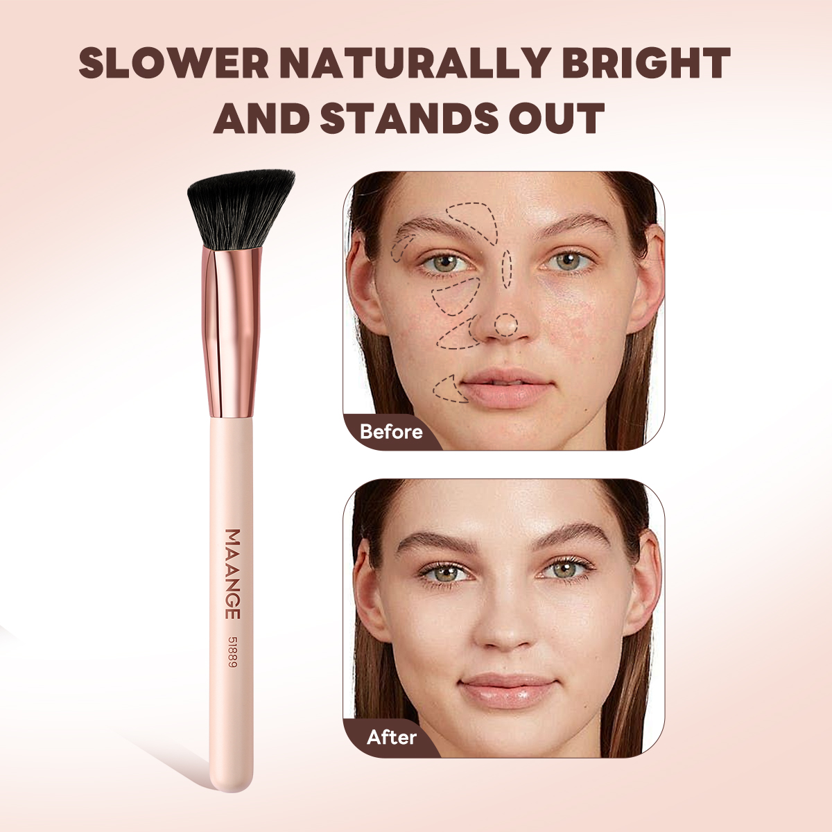 MAANGE Custom 15PCS  Brushes Foundation Loose Powder Eyeshadow Private Label Facial Makeup Tools Professional Makeup Brush Set - 图片 8
