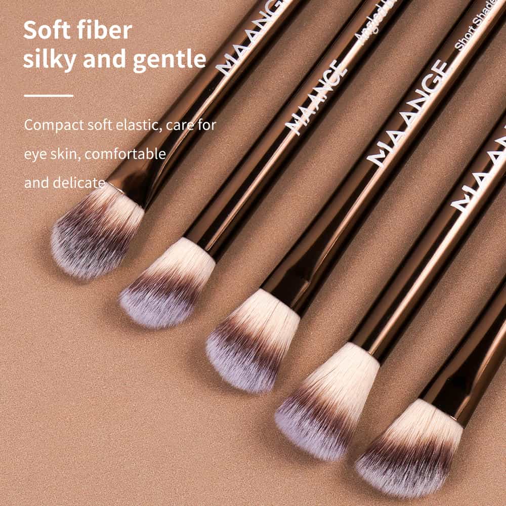 MAANGE Wholesale High Quality Natural 13pcs Eyes Makeup Brush Set Soft Hair Custom Makeup Tool Eye Makeup Brush Set - 图片 3