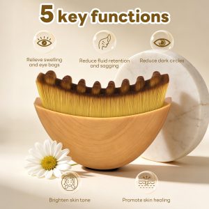 MAANGE Face Dry Brush Facial Contour Massager Jawline Sculpting Soft Bristles Portable Beauty Tool  Lymphatic Contour Face Brush - 图片 2