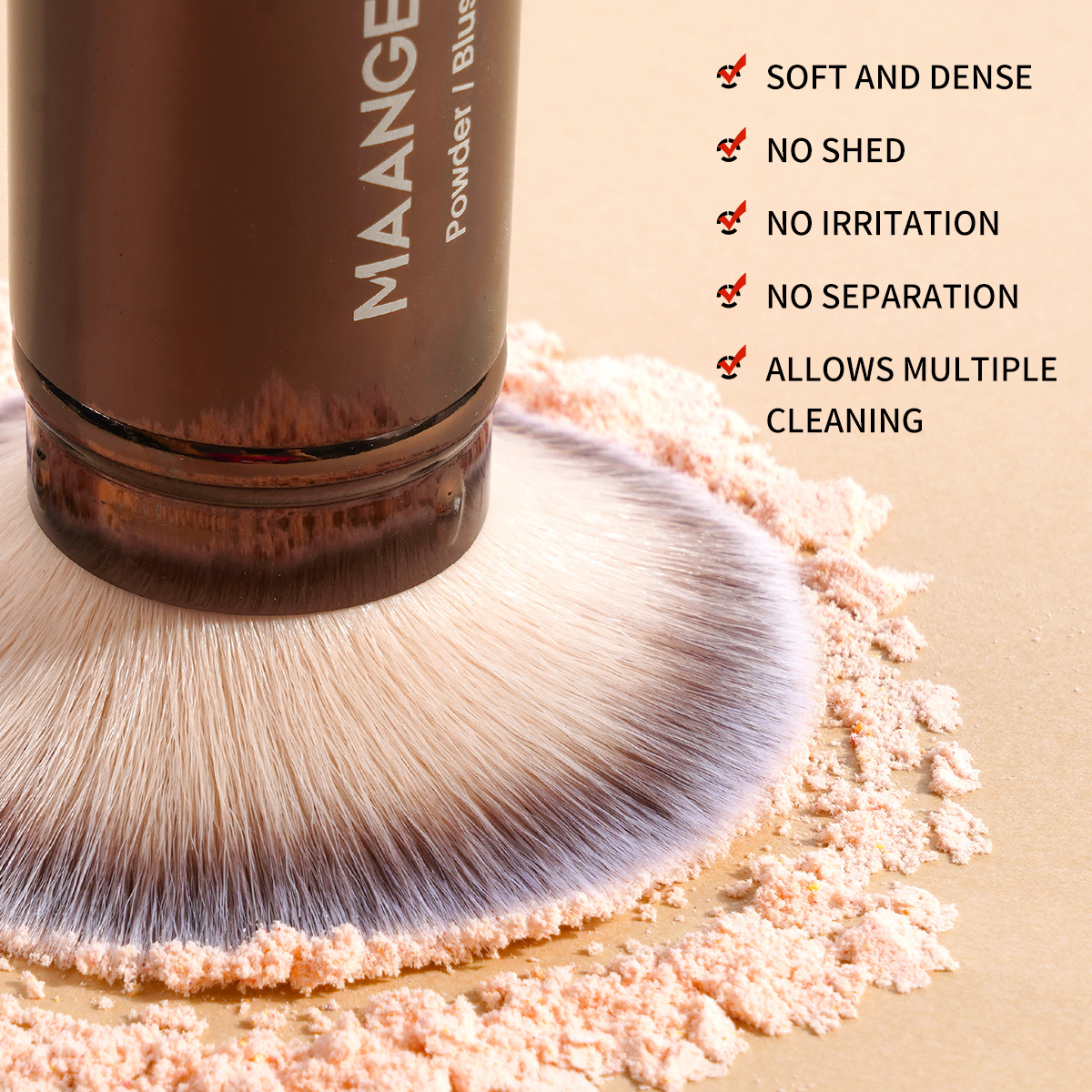 MAANGE Wholesale Custom OEM & ODM 6PCS Makeup Brush Foundation Brushes Concealer Brushes Customizable Facial Makeup Brush Set - 图片 2