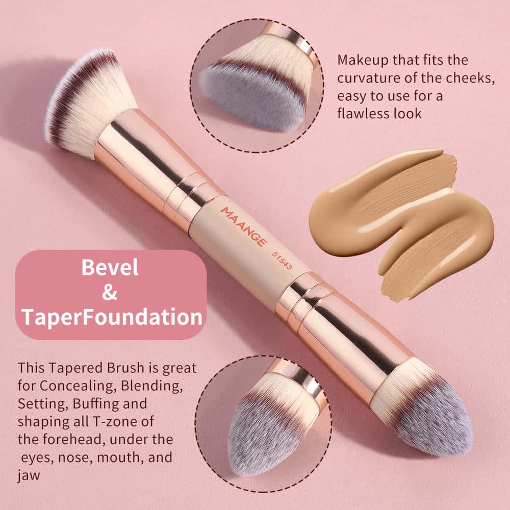 MAANGE Luxury 2pcs Makeup Brush Makeup Box  Foundation Brush Private Label Streak-Free Liquid/BB Cream Makeup Tools Brush - 图片 5