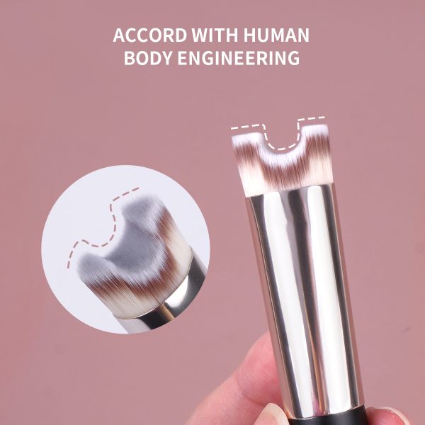MAANGE 2pcs Double-end Makeup Brush Foundation Loose Powder Nose Shadow Contour Brush Professional Makeup Brush Set