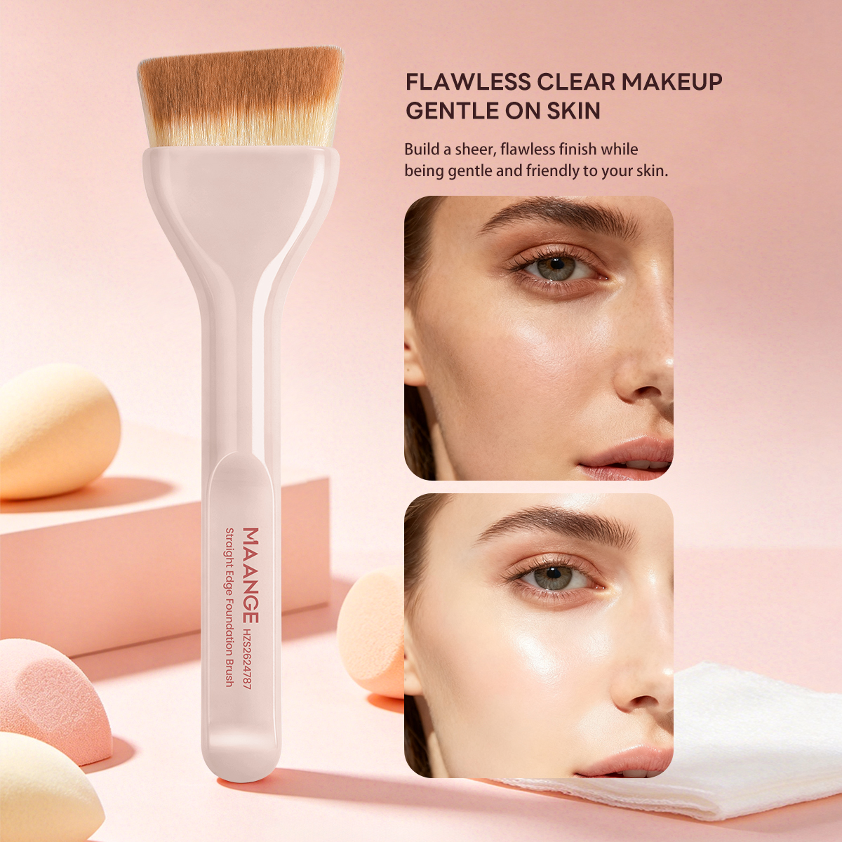 MAANGE Wholesale Professional Single Makeup Brush Set  Custom logo Foundation  Professional Makeup Brush Set - 图片 4