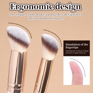 MAANGE Custom OEM&ODM 5PCS Facial Brush Foundation Concealer Loose Powder  Makeup Box Professional Makeup Brush Set - 图片 4