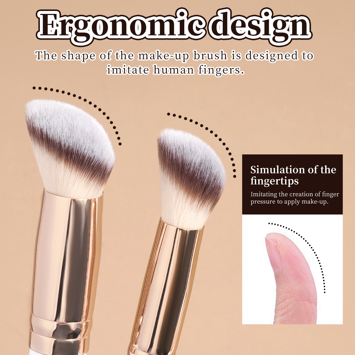 MAANGE Custom OEM&ODM 5PCS Facial Brush Foundation Concealer Loose Powder  Makeup Box Professional Makeup Brush Set - 图片 4