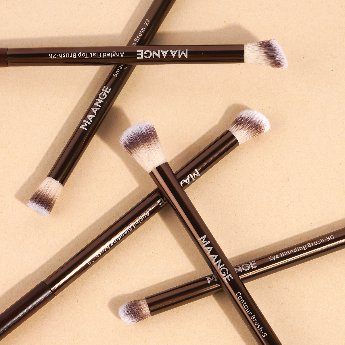 MAANGE Wholesale Custom 10 Pcs Professional Makeup Set Foundation Blush Loose Powder Professional Makeup Brush Set - 图片 6
