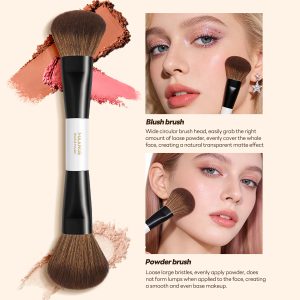 MAANGE Professional Wholesale 16pcs Double-ended Brush Eye Shadow Loose Powder Foundation Liquid Private Label Makeup Brush Set - 图片 4
