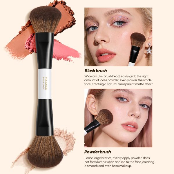 MAANGE Professional Wholesale 16pcs Double-ended Brush Eye Shadow Loose Powder Foundation Liquid Private Label Makeup Brush Set