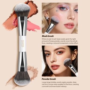 MAANGE Private Label Professional Wholesale 16pcs Double-ended Brush Eye Shadow Loose Powder Foundation Liquid Makeup Brush Set - 图片 5
