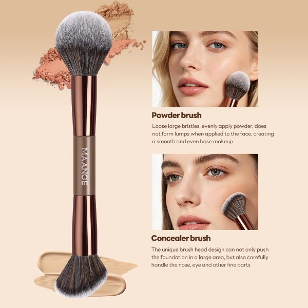 MAANGE Custom OEM&ODM 6PCS Double-ended Makeup Brushes Foundation Concealer Eye Shadow Brush Facial Makeup Brush Set