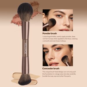 MAANGE Custom OEM&ODM 6PCS Double-ended Makeup Brushes Foundation  Concealer  Eye Shadow Brush Facial Makeup Brush Set - 图片 6