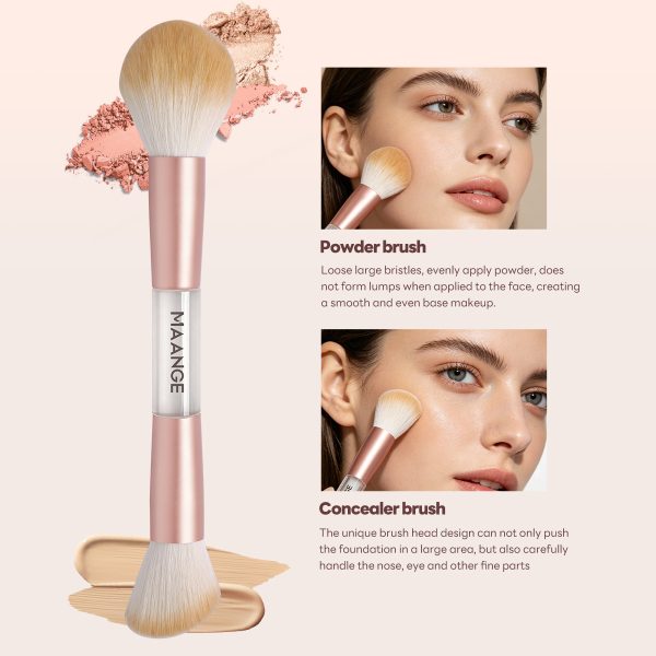 MAANGE Custom OEM&ODM 6PCS Double-ended Makeup Brushes Foundation Concealer Eye Shadow Brush Facial Makeup Brush Set