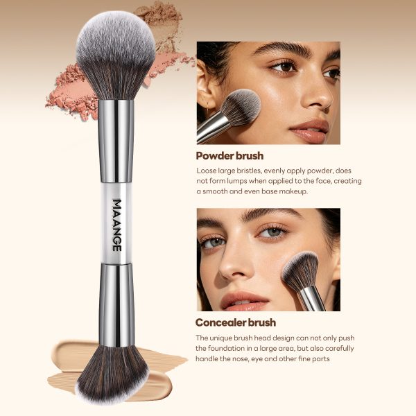 MAANGE Custom OEM&ODM 6PCS Double-ended Makeup Brushes Foundation Concealer Eye Shadow Brush Facial Makeup Brush Set