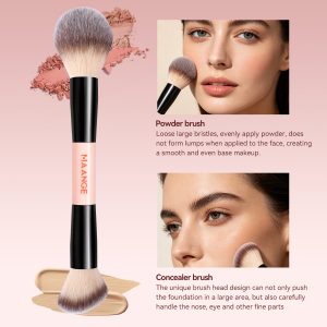 MAANGE Custom OEM&ODM 6PCS Double-ended Makeup Brushes Foundation Concealer Blush Eyeshadow Facial Makeup Brush Set - 图片 4