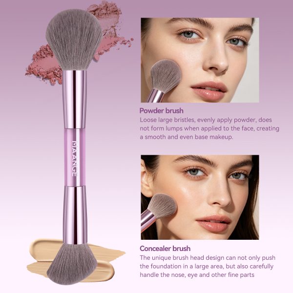 MAANGE Custom OEM&ODM 6PCS Double-ended Makeup Brushes Foundation Concealer Eye Shadow Brush Luxury Facial Makeup Brush Set