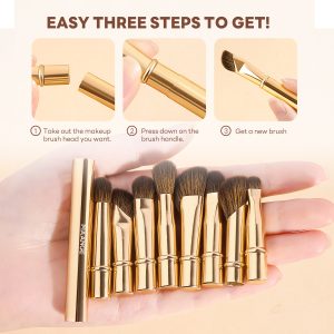 MAANGE New Arrival 8-in-1 Custom OEM&ODM 8-in-1 Single Makeup Brush High-quality Eyes Professional Facial Makeup Brush - 图片 4