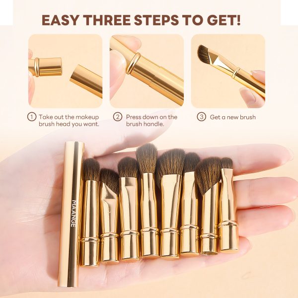 MAANGE New Arrival 8-in-1 Custom OEM&ODM 8-in-1 Single Makeup Brush High-quality Eyes Professional Facial Makeup Brush